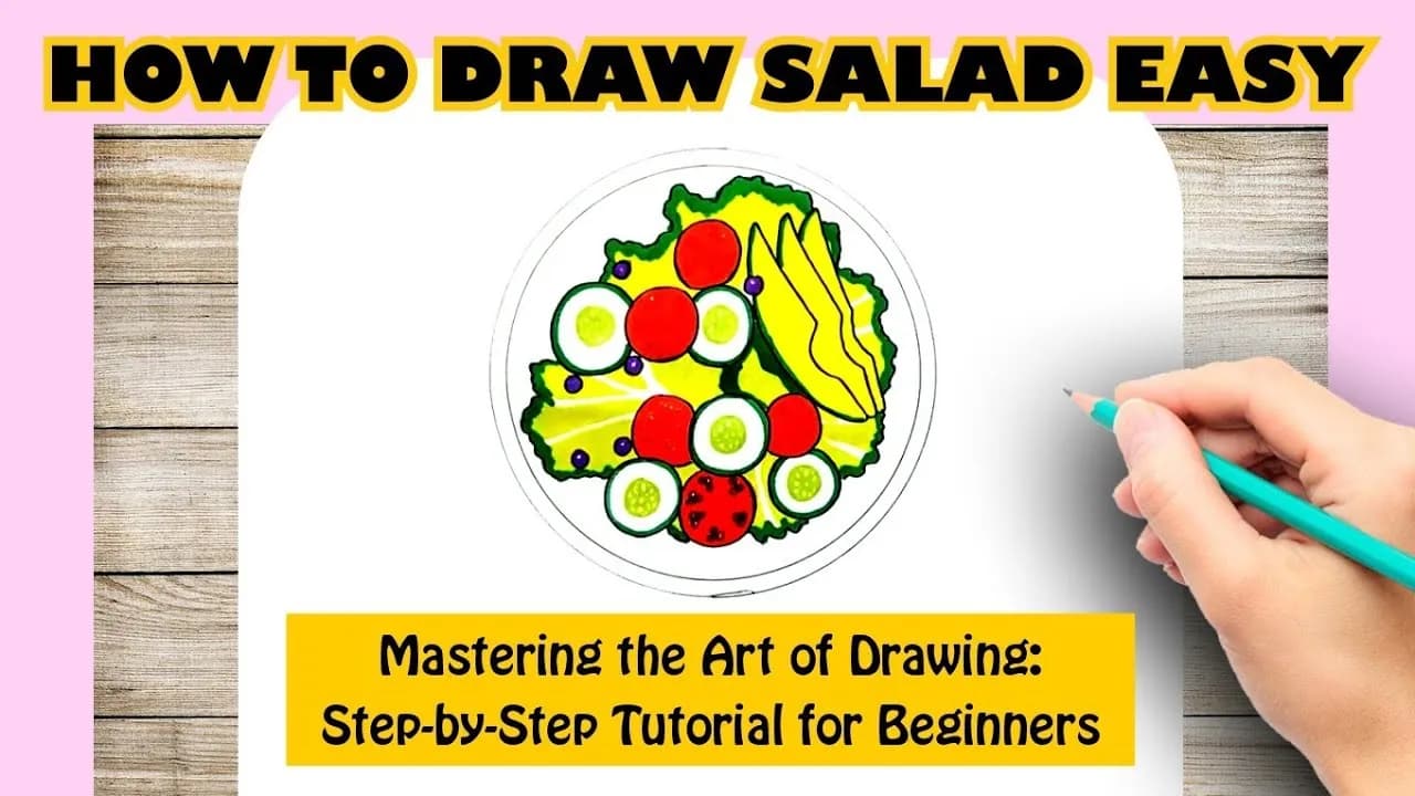 Jak narysować sałatkę - krok po kroku, łatwe techniki rysunku